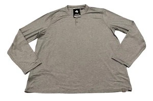 NEW Fourlaps Mens Long Sleeve Radius Henley T-Shirt Gray Heather Size X-Large XL - Picture 1 of 3