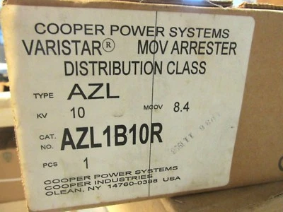 NIB .. Cooper Varistar MOV Arrester Cat# AZL1B0R ... UO-45 - Image 1 of 2