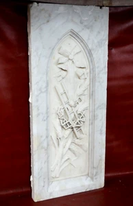 VTG Marble Fasade Wall Sculpture Arch Salvaged Reclaimed Carved Church Cathedral - Picture 1 of 12