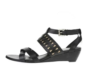 Womens Rebecca Minkoff Stylish Black Leather Open Toe Buckle Sandals Size 8 M - Picture 1 of 6
