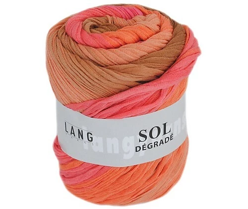 PEACH+PUMPKIN+LT MOCHA 100g Skein 218yd SOL DÉGRADÉ Soft COTTON Tube RIBBON YARN - Image 1 of 1