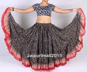 Schwarzer Maharani Rock 25 Yard Rock 4 Stufen Tribal Bauchtanz ATS Jaipur Rock - Bild 1 von 3