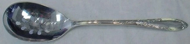 Cuchara para servir Virginian by Oneida de plata esterlina perforada 9 agujeros ovoide personalizada Foto 1 de 1