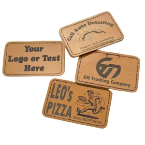 Personalized HAT PATCHES Self Adhesive Iron on Fabric PU Leather ADD CUSTOM LOGO - Picture 1 of 10