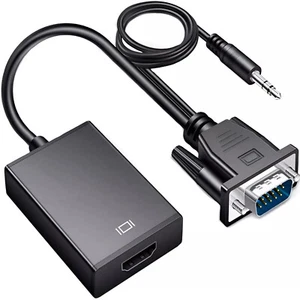 1080P VGA auf HDMI Audio-Untersützung Adapter Auflösung VGA zu HDMI PC - Bild 1 von 16