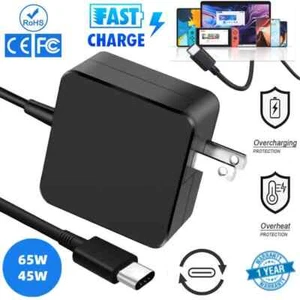 65W/45W USB-C Charger PD Power Adapter For Samsung Chromebook Pro 13.3" 15.6" - Picture 1 of 6