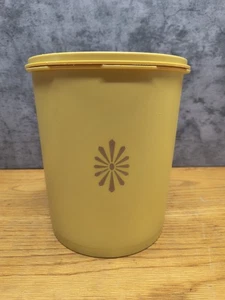 VINTAGE TUPPERWARE ERNTE GOLD KANISTER SERVIER 7,75" HOCH 807-4 mit Deckel - Bild 1 von 5