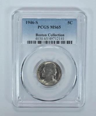 1946-S Jefferson Nickel Boston Collection MS65 PCGS Blue Label - Image 1 of 4