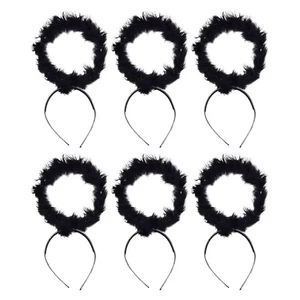 6 Stück Halloween Stirnbänder Schwarz Engel Stirnbänder Party Cosplay Haarspangen - Bild 1 von 12