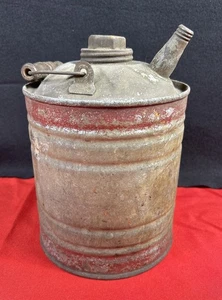 Vintage Metall Benzinkanister mit Griff & Kappe - Bild 1 von 8