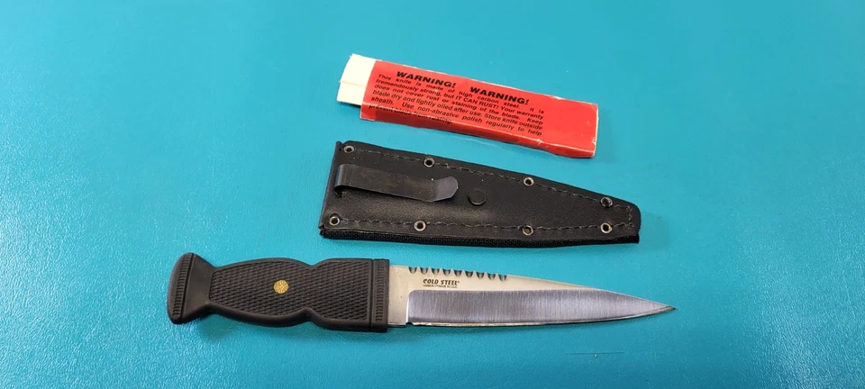 Faca adaga Cold Steel carbono V Culloden + bainha e tampa de lâmina original TR463 - Imagem 1 de 4