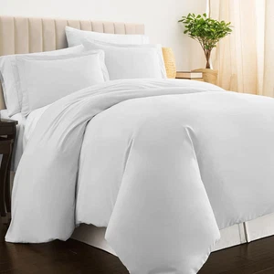 Pure 100% Cotton Full Duvet Cover Set, Luxurious 400 Thread Count Long Staple Co - Picture 1 of 6
