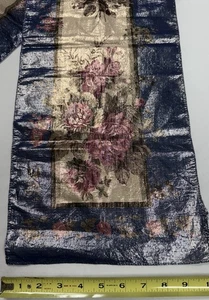Bufanda Floral Metálica Dorada Vintage Multicolor Talla Única 52" X 10" - Imagen 1 de 2