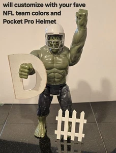 Choose Your Team Custom NFL 12" Hulk D Fence Figure Pocket Pro Helmet send mess - Picture 1 of 3