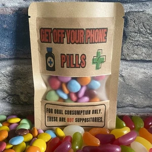 Funny Get Off Your Phone Chocolate Joke Novelty Sweets Birthday Christmas Gift - Picture 1 of 10
