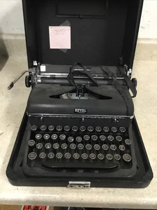 Vintage 1940er Royal Quiet DeLuxe Schreibmaschine manuell tragbar schwarz A-1235548 - Bild 1 von 6