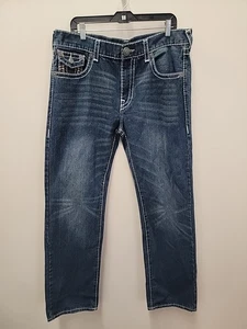 Jeans True Religion Ricky Super T uomo 38 denim patta punto spesso - Foto 1 di 16