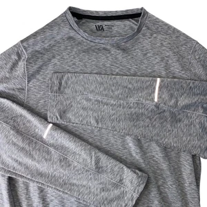 VRST Shirt Mens Med Accelerate Run Warm Crew Heather Gray 4 Way Stretch Reflect - Picture 1 of 13