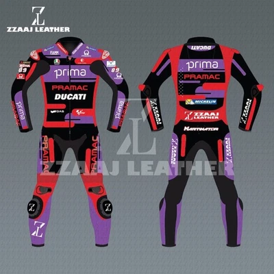 Pramac Ducati 2024 Motorbike Leather Racing Suits - Image 1 of 3