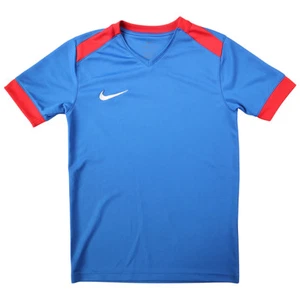 Nike Dri-Fit Jungen T-Shirt Swoosh Blau Kurzarm V-Ausschnitt - Bild 1 von 8
