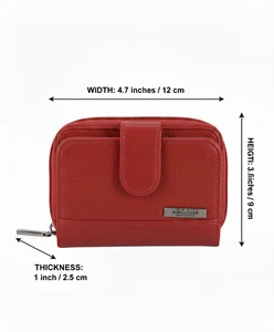 Women’s RFID Leather Wallet Lorenz Twin Zip Cowhide Purse with Secure Card Slots - Picture 1 of 1