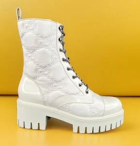 Gucci GG Monogram Quilted Platform Cordovan Lux Supreme Combat Lug Boots EU 41 - Bild 1 von 13