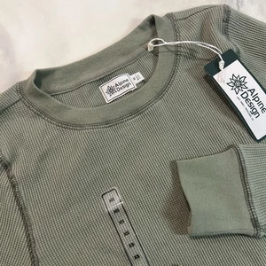 Alpine Design Women's XS Peak Long Sleeve Waffle Shirt Olive Green 100% Organic - Picture 1 of 7