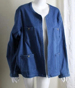 New Drapers & Damons Sz 2X Gorgeous Stretch Denim Jean Open Blazer Jacket NICE - Picture 1 of 9