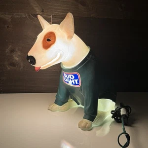 Bud Light 1986 barra de cerveza lámpara de iluminación perro soplado molde Budweiser - ¡Funciona! - Imagen 1 de 14