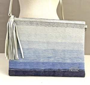 WKND WYFR Blue Ombre Crossbody Bag Convertible Clutch Silver Tassel - Picture 1 of 10