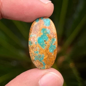 16,55 kt erstklassiger persischer Türkis seltene Farbe Goldader loser Stein 26 x 14 x 7 - Bild 1 von 5