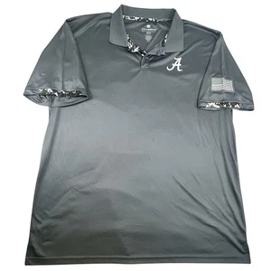 Alabama Crimson Tide Polo Shirt Men 3XT Gray Colosseum Camo Flag NCAA Football - Picture 1 of 8
