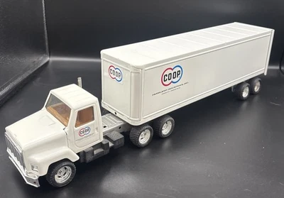 Semirremolque cooperativo Ertl de colección con remolque de caja puertas traseras de acero prensado abiertas Foto 1 de 4