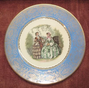 2 Century by Salem USA 23 Karat Gold Plates, Godey Ladies Decorative Plates - Picture 1 of 6