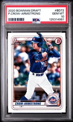 2020 Bowman Draft - Pete Crow-Armstrong #BD-72 (RC) PSA 10 - Image 1 of 3