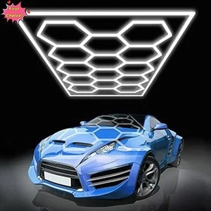 14X Hexagon Werkstatt Garage Wand Decken Leuchte Waben Beleuchtung LED Lampe DE - Bild 1 von 17