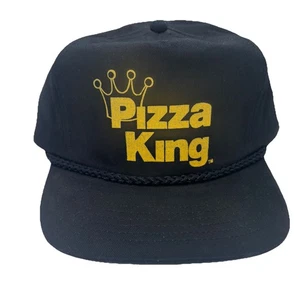 Vintage SnapBack Pizza King Black Gold Hat San Sun - Picture 1 of 4