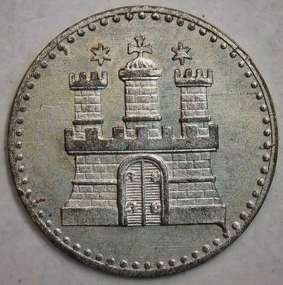 1855-A__UNC__1 Dreiling, Silver__HAMBURG, German States__Coin - Image 1 of 2