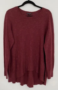Eileen Fisher Maroon Organic Linen Cotton Eco Womens L Tunic Minimalist Sweater - Picture 1 of 11