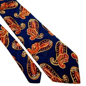 Aquascutum London Silk Tie Blue Paisley Print - Picture 1 of 6