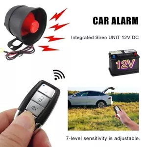 Car Vehicle Burglar Alarm Security System Keyless Entry Siren Protective 2Remote - Picture 1 of 12