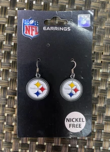 NFL FOOTBALL PITTSBURGH STEELERS TEAM LOGO HELMET EARRINGS NEW NEVER USED L@@K * - Picture 1 of 2
