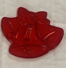 HRM Vintage Red Plastic Cookie Cutter - Three Bells W/ Ribbon Bow Christmas Bell