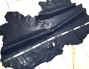 LEDER TIP 36273-N, Lederreste, 2 Lederhäute Konvolut, antikblau, nappa - Bild 1 von 1