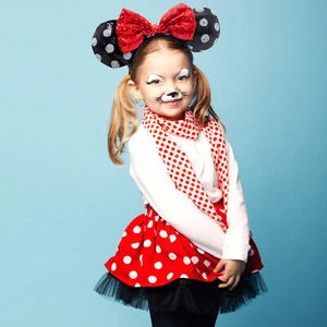 Disney- ParkBlack Red Sequins Classic Polka Dot Headband Minnie Ears Gift - Picture 1 of 7