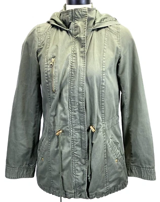 Chaqueta utilitaria Beverly Hills Polo Club para mujer talla pequeña verde con capucha cremallera completa Foto 1 de 4