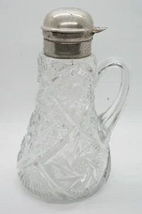 Antiguo diseño de molinete jarabe de vidrio transparente EAPG jarra jarra - Imagen 1 de 6