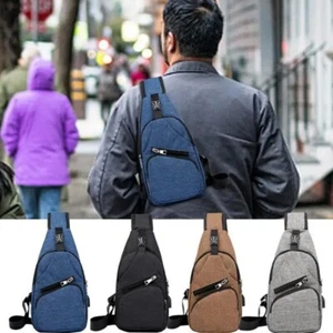 Bolso de pecho para hombre con bandolera USB Crossbody Sling-Bag bandolera - Imagen 1 de 18