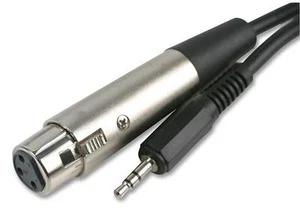 2m 2 Metre XLR 3 pin Female Socket to 3.5mm stereo Jack Cable Microphone to PC - Picture 1 of 8