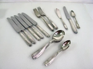 Antique Stainless Steel Flatware 1847 Rogers Bros. W. M. Rogers & Son 22 Pieces - Picture 1 of 24